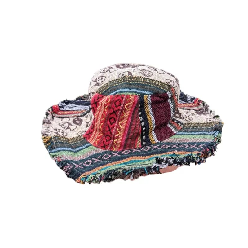 🔥Last Day 49% OFF - 🍄Patchwork Multicolored Mushroom Hemp Hat with Hidden Pocket Fedorahats🎩