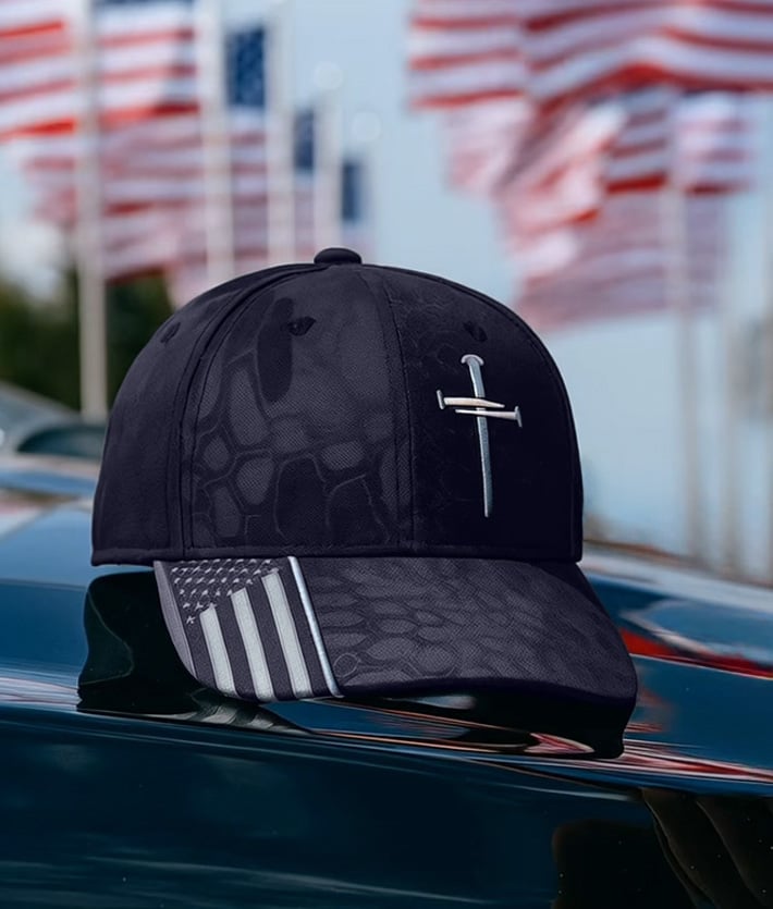 ✝️Adjustable Jesus 3 Nail Cross Hat🎁With Free 4" Decal
