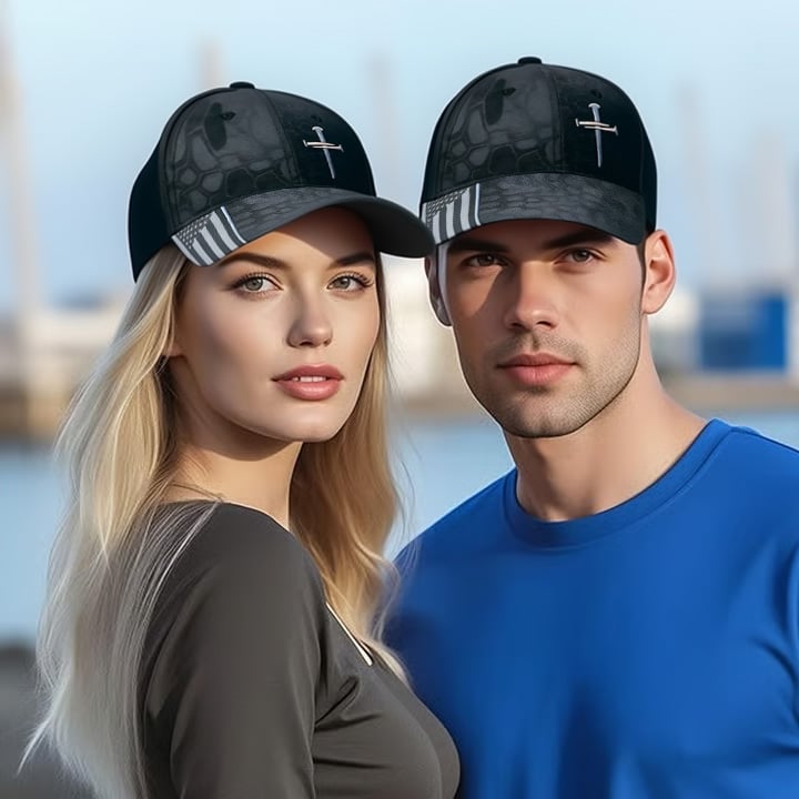 ✝️Adjustable Jesus 3 Nail Cross Hat🎁With Free 4" Decal