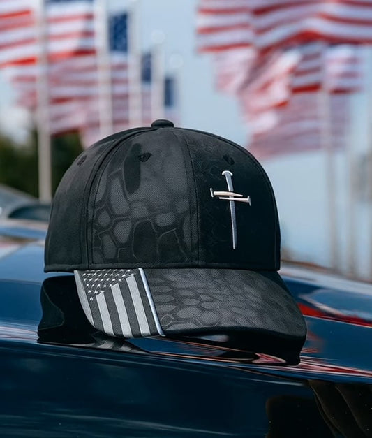 ✝️Adjustable Jesus 3 Nail Cross Hat🎁With Free 4" Decal