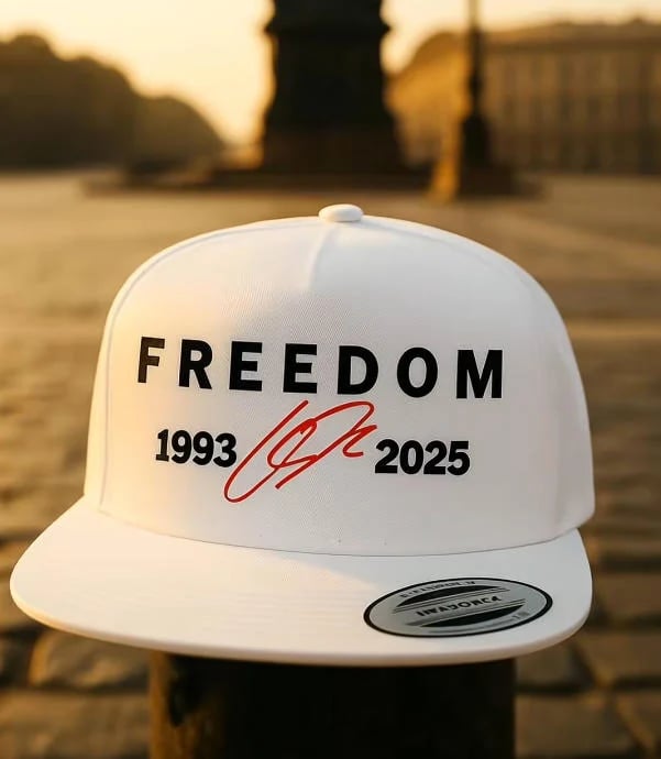 Freedom Red Signature 1993-2025 Charlie Kirk Tribute Faith Christian Truth Rest In Peace RIP Flat Bill Trucker Hat Baseball Cap