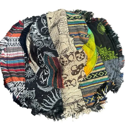 🔥Last Day 49% OFF - 🍄Patchwork Multicolored Mushroom Hemp Hat with Hidden Pocket Fedorahats🎩